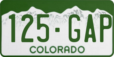 CO license plate 125GAP