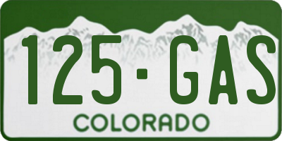 CO license plate 125GAS