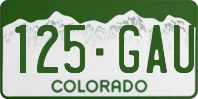 CO license plate 125GAU