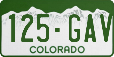 CO license plate 125GAV