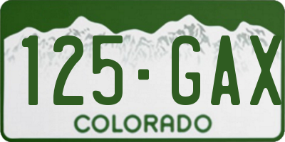 CO license plate 125GAX
