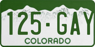 CO license plate 125GAY