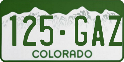 CO license plate 125GAZ