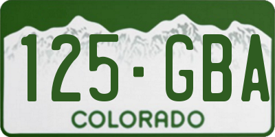 CO license plate 125GBA