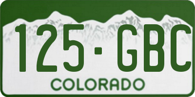 CO license plate 125GBC