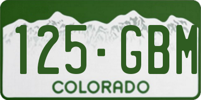 CO license plate 125GBM
