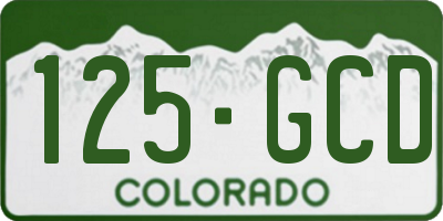 CO license plate 125GCD