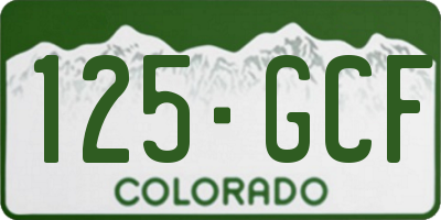 CO license plate 125GCF