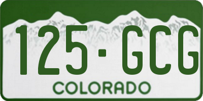 CO license plate 125GCG