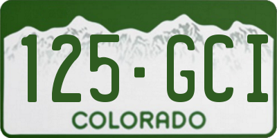CO license plate 125GCI