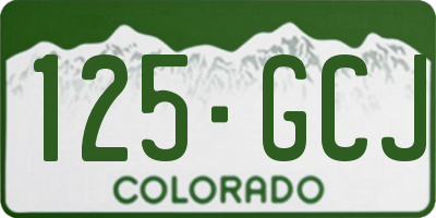 CO license plate 125GCJ