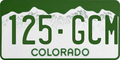 CO license plate 125GCM