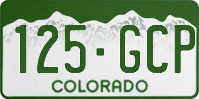 CO license plate 125GCP