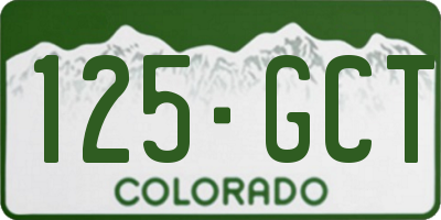 CO license plate 125GCT