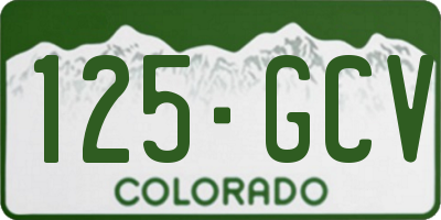 CO license plate 125GCV