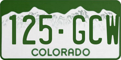 CO license plate 125GCW
