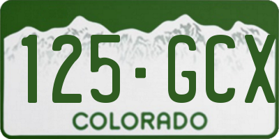 CO license plate 125GCX