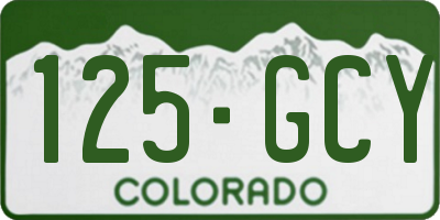 CO license plate 125GCY