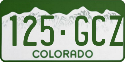 CO license plate 125GCZ