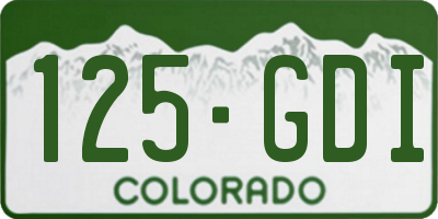 CO license plate 125GDI