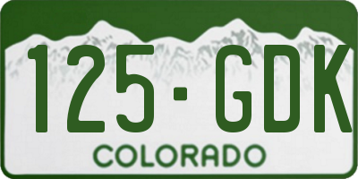 CO license plate 125GDK