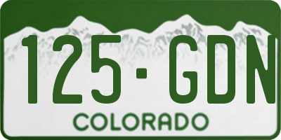 CO license plate 125GDN