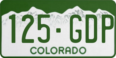 CO license plate 125GDP