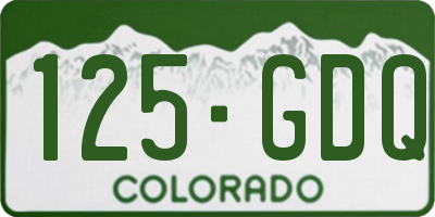 CO license plate 125GDQ