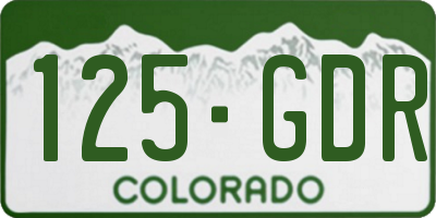 CO license plate 125GDR