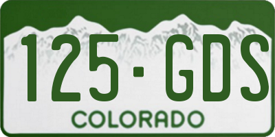CO license plate 125GDS