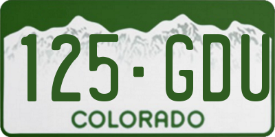 CO license plate 125GDU