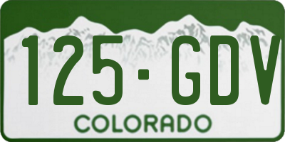 CO license plate 125GDV
