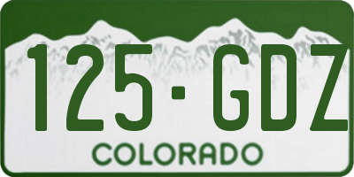 CO license plate 125GDZ