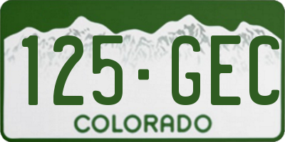 CO license plate 125GEC
