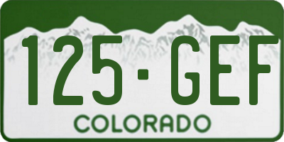 CO license plate 125GEF