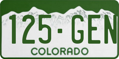 CO license plate 125GEN