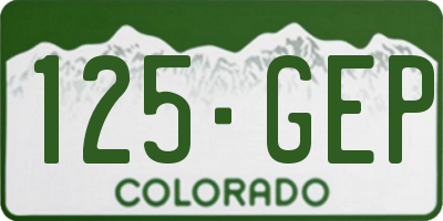 CO license plate 125GEP