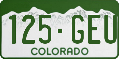CO license plate 125GEU