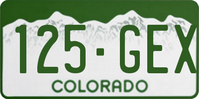 CO license plate 125GEX