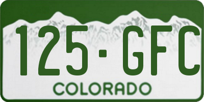 CO license plate 125GFC