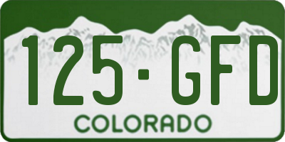 CO license plate 125GFD