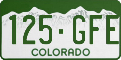 CO license plate 125GFE