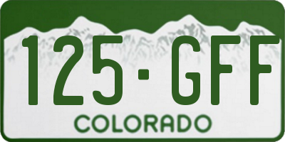 CO license plate 125GFF