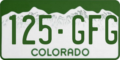 CO license plate 125GFG