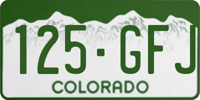 CO license plate 125GFJ
