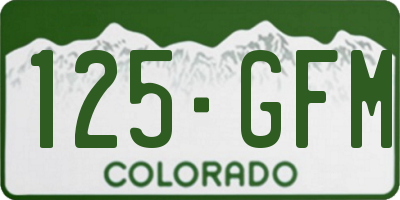 CO license plate 125GFM