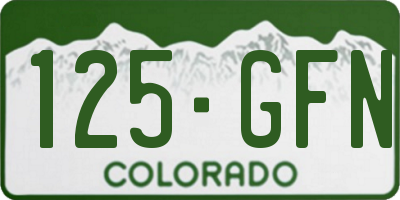 CO license plate 125GFN