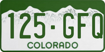 CO license plate 125GFQ