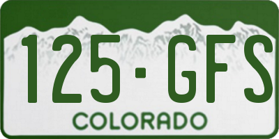 CO license plate 125GFS