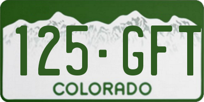 CO license plate 125GFT